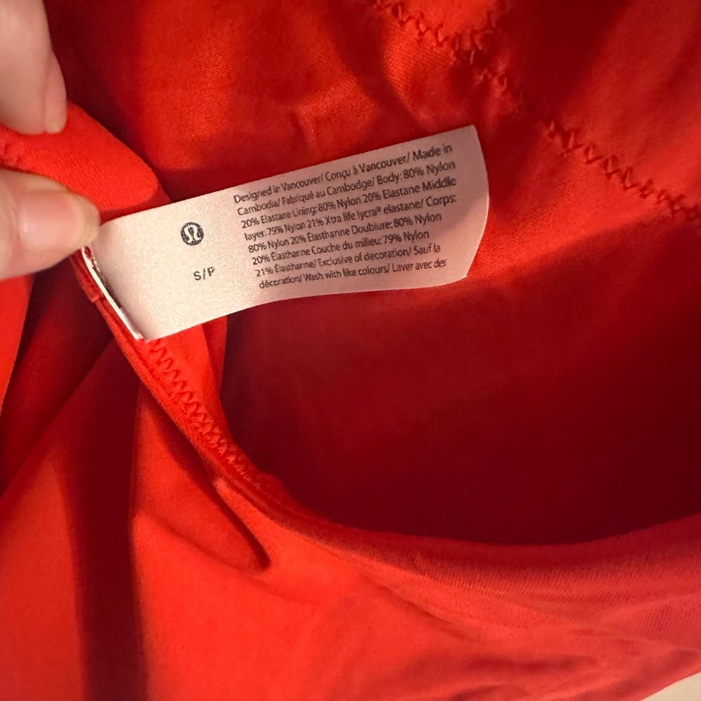Lululemon NWT Waterside One-Piece *B/C Cups, Medium Coverage
True Red Size Small - Picture 4 of 6